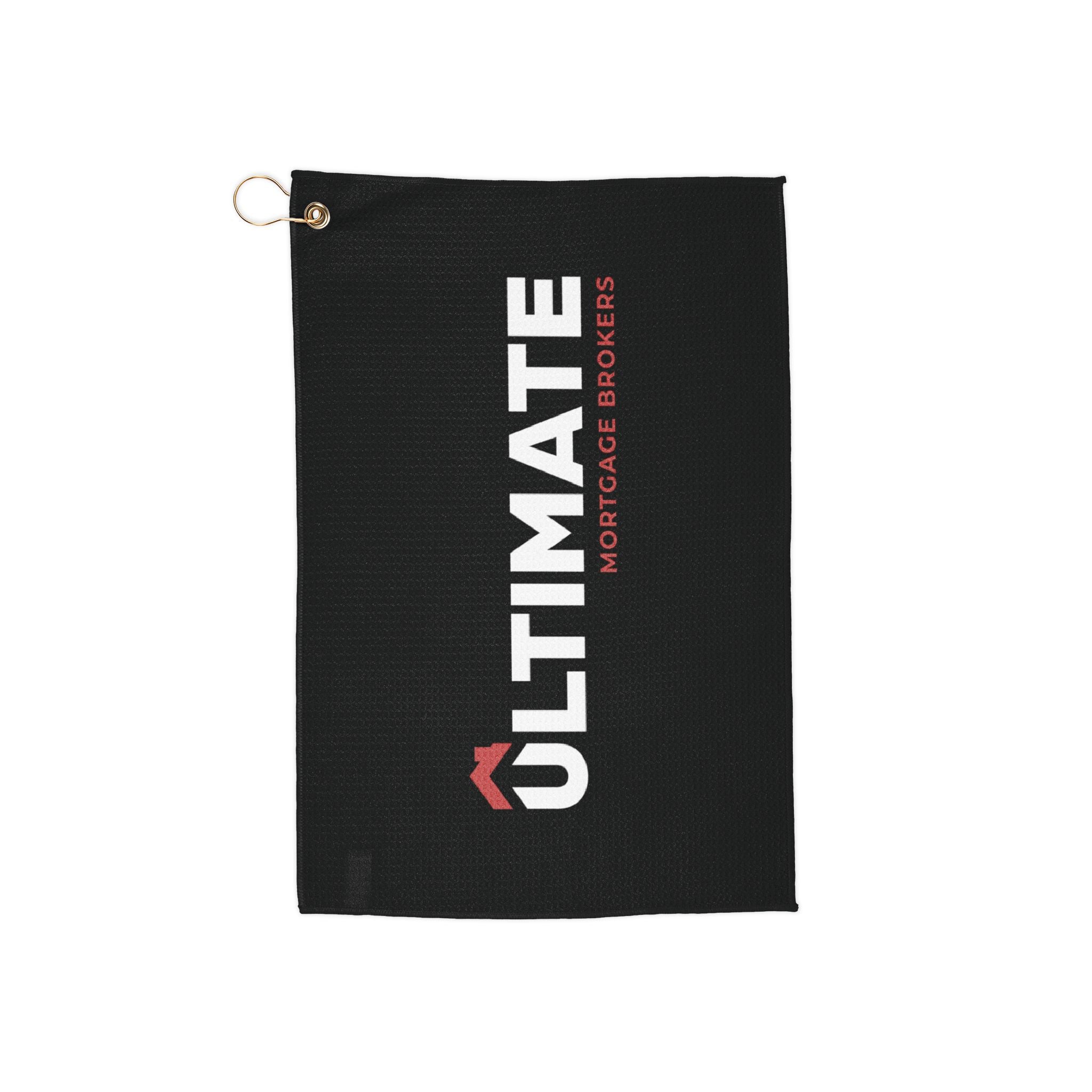 Ultimate Branded Golf Towel — Red Waffle Golf Towel with Grommet & Clip